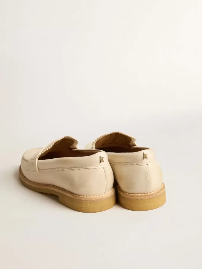 Jerry loafer in boterwit leer