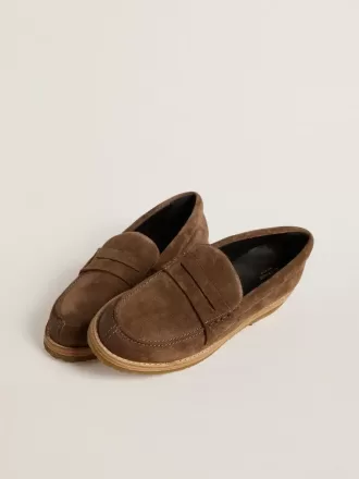 Jerry loafer voor dames in duifgrijs suède