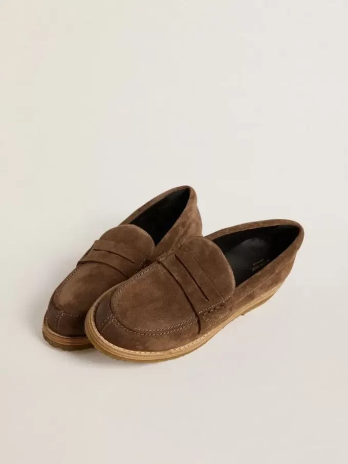 Jerry loafer voor dames in duifgrijs suède
