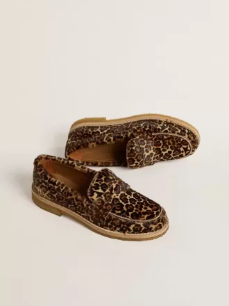 Jerry loafer voor dames in ponyhuid met luipaardprint