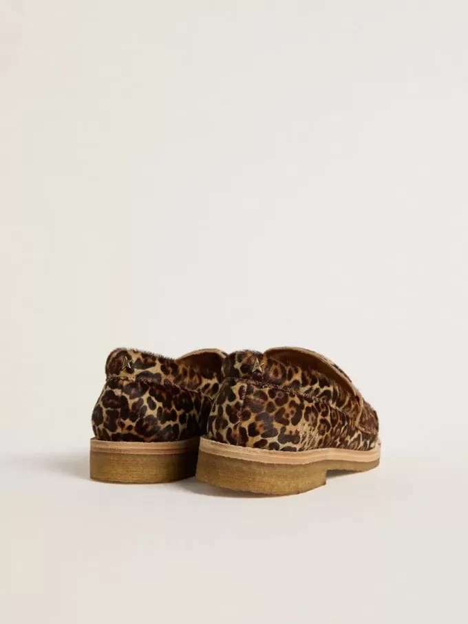 Jerry loafer voor dames in ponyhuid met luipaardprint