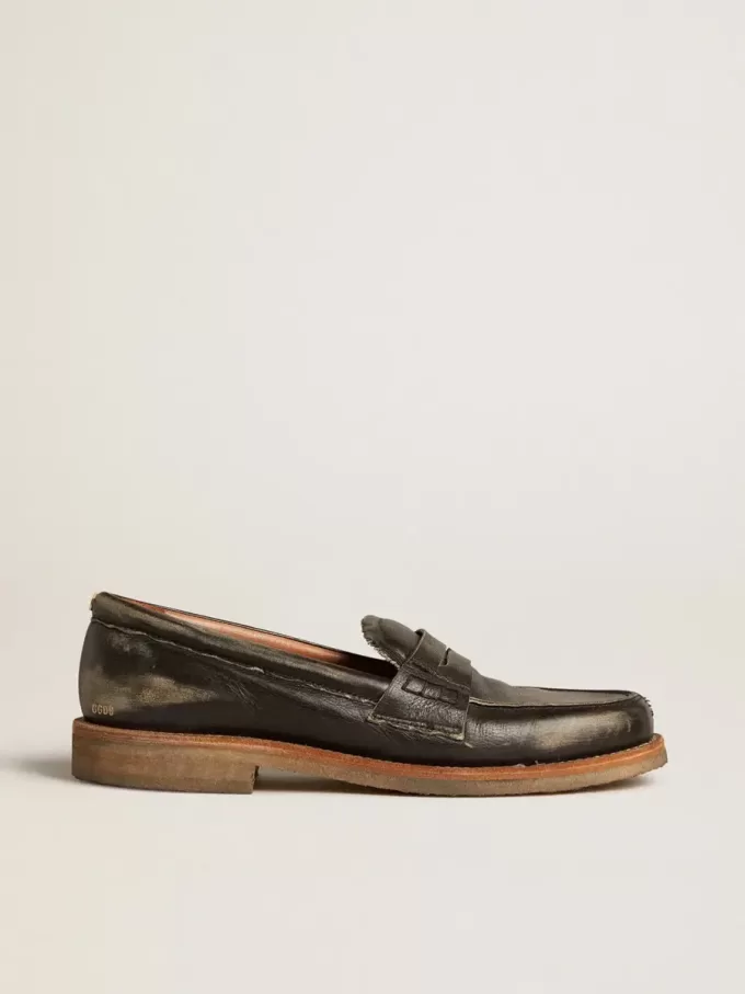 Jerry loafer voor dames in zwart leer