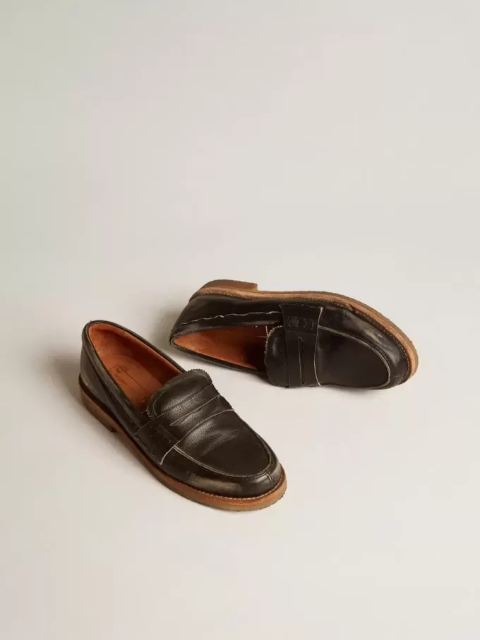 Jerry loafer voor dames in zwart leer