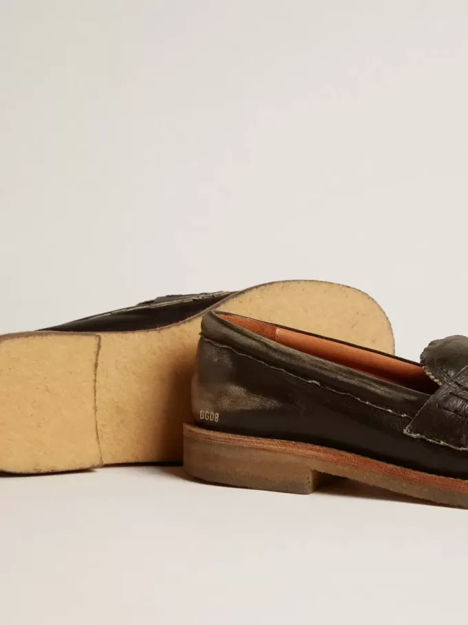 Jerry loafer voor dames in zwart leer