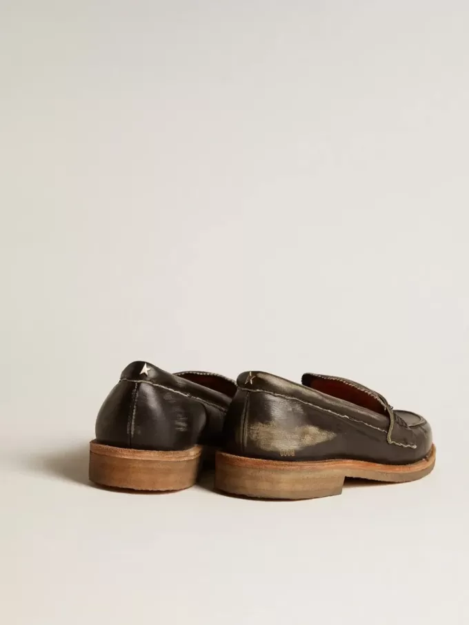 Jerry loafer voor dames in zwart leer