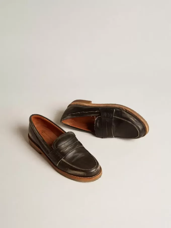 Jerry loafer voor heren in zwart leer