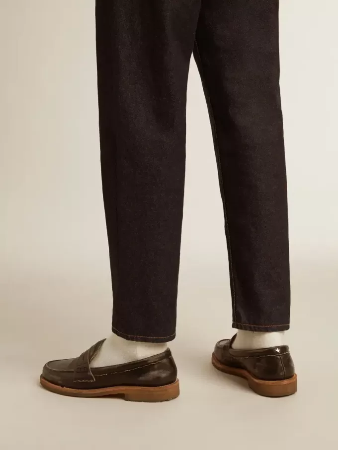 Jerry loafer voor heren in zwart leer