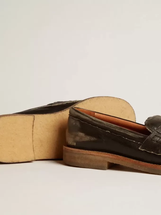 Jerry loafer voor heren in zwart leer