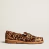 Jerry loafers voor heren van ponyhuid met luipaardprint