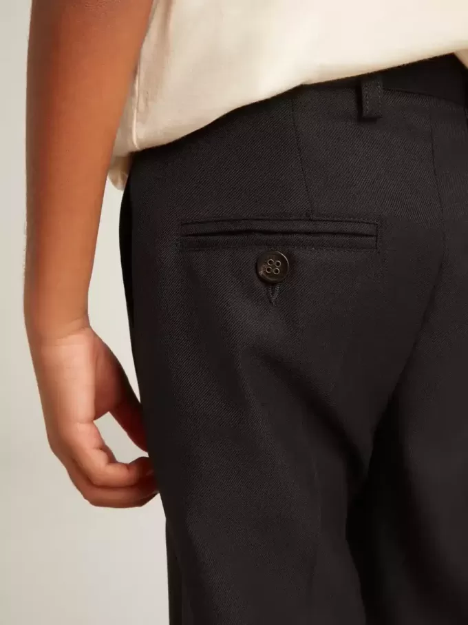 Jongensbroek van donkerblauwe wol