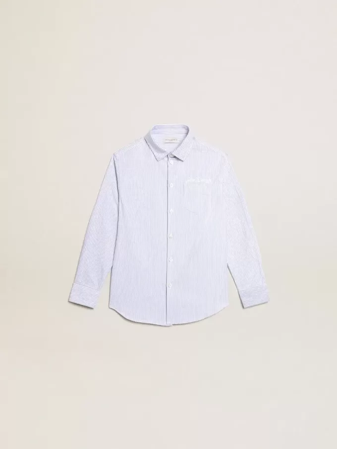 Jongensshirt met lichtblauwe strepen