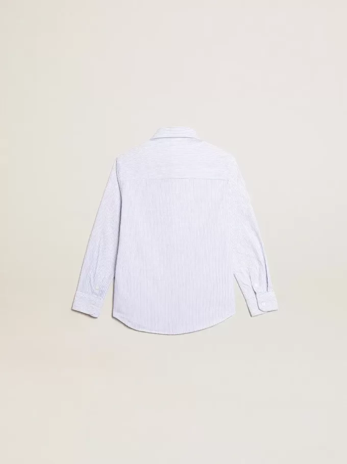 Jongensshirt met lichtblauwe strepen