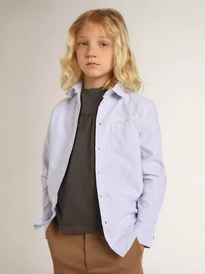 Jongensshirt met lichtblauwe strepen