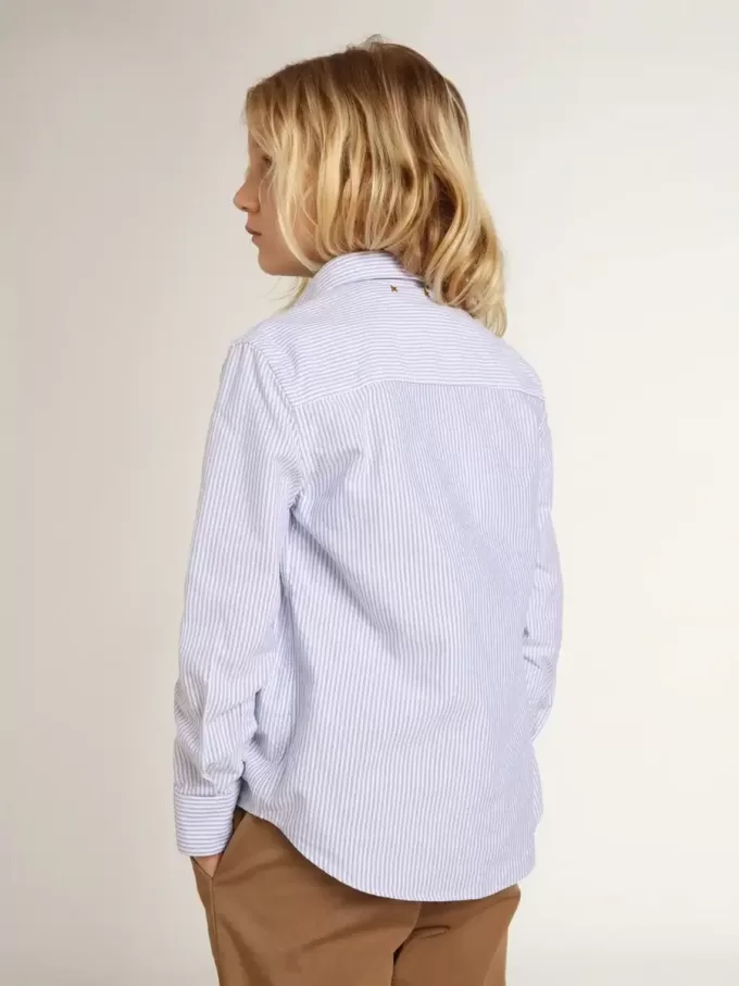 Jongensshirt met lichtblauwe strepen