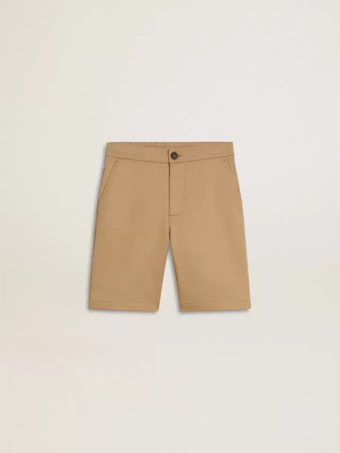 Jongensshort in beige katoen