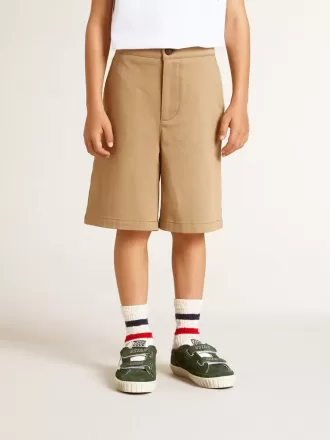 Jongensshort in beige katoen