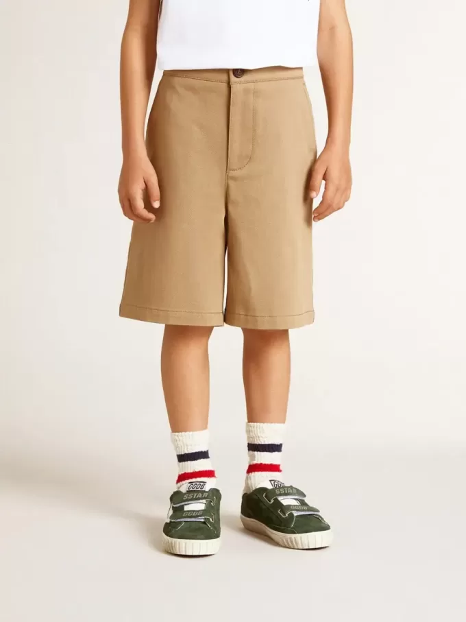 Jongensshort in beige katoen