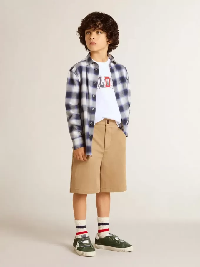 Jongensshort in beige katoen