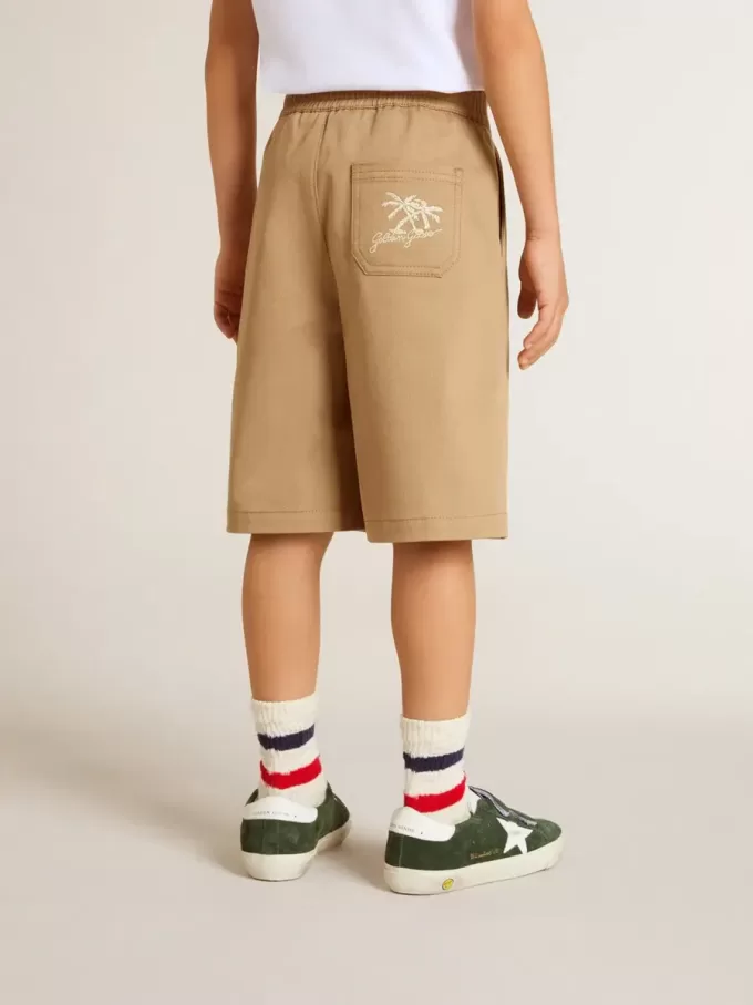 Jongensshort in beige katoen