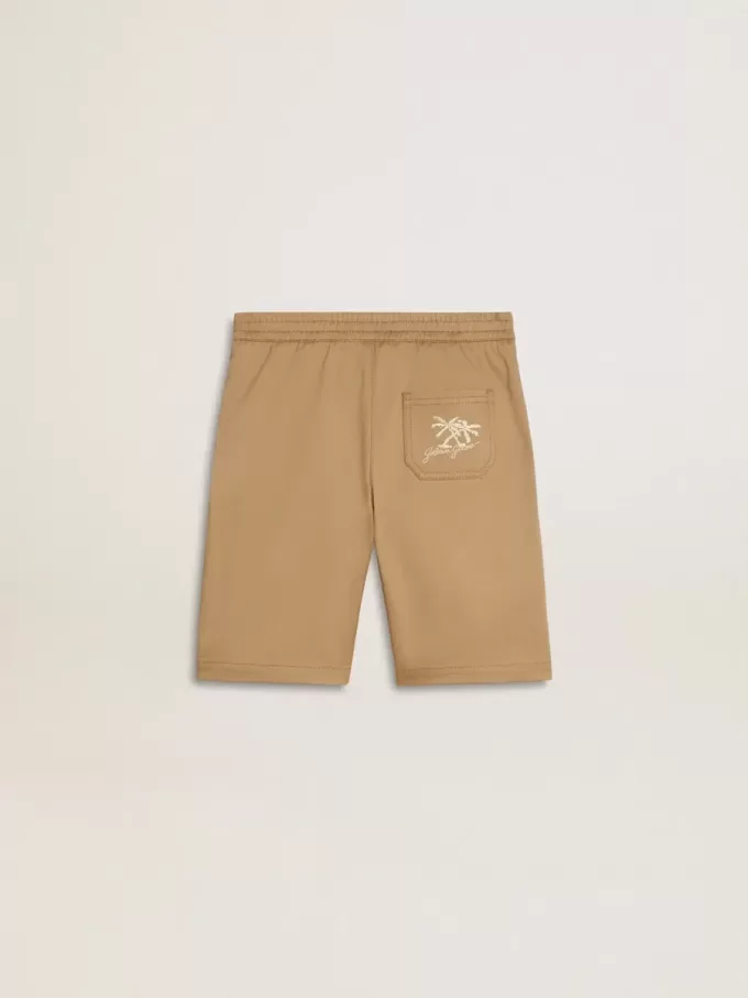 Jongensshort in beige katoen