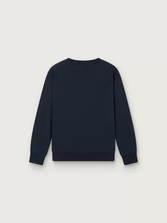 Journey sweatshirt met ronde hals voor jongens in marineblauw katoen met mascotteprint