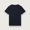 Journey T-shirt voor jongens van blauw katoenen jersey met digitale mascotteprint