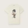 Journey T-shirt voor jongens van witte katoenen jersey met digitale mascotteprint
