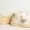 June in nappaleer met zilveren glitterster en hielbandje