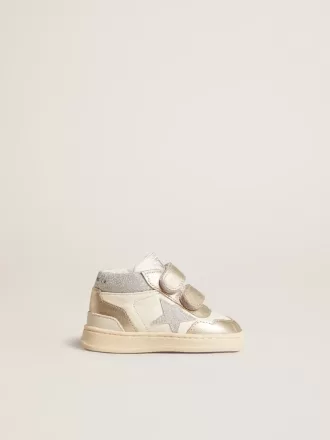 June Junior in nappa en metallic leren inzetstukken met glitterster