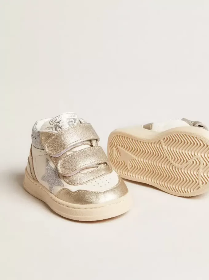 June Junior in nappa en metallic leren inzetstukken met glitterster