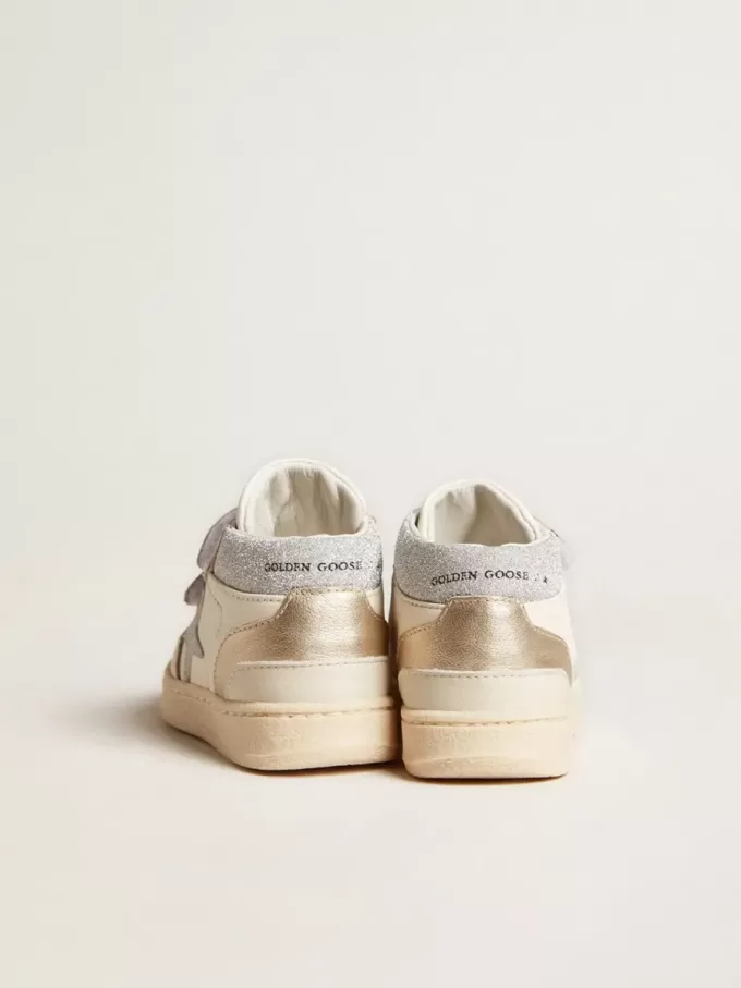 June Junior in nappa en metallic leren inzetstukken met glitterster