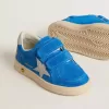 Junior Ball Star in lichtblauw suède met grijze nubuck ster en hielstuk