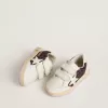 Junior Ball Star in paars glitter met witte leren ster en hielstuk