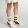 Junior Ball Star in paars glitter met witte leren ster en hielstuk