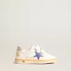 Junior Ball Star met blauwe glitterster en beige suède hielstuk