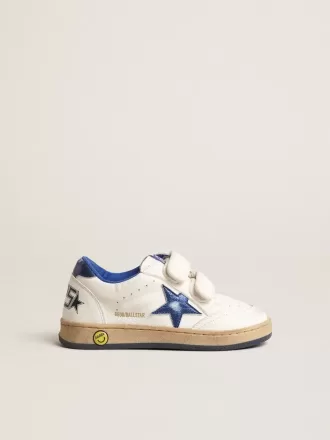 Junior Ball Star met blauwe metallic leren ster en hielstuk