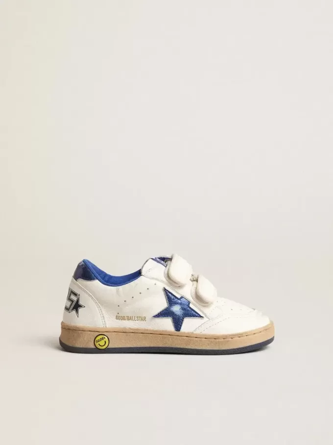 Junior Ball Star met blauwe metallic leren ster en hielstuk