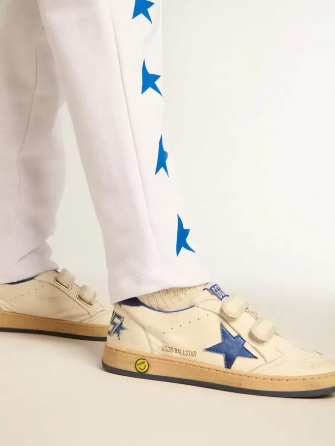 Junior Ball Star met blauwe metallic leren ster en hielstuk