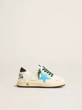 Junior Ball Star met turquoise ster en groene suède hielband