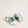 Junior Ball Star met turquoise ster en groene suède hielband