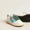 Junior Ball Star met turquoise ster en groene suède hielband