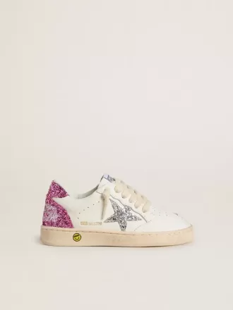 Junior Ball Star met zilveren glitterster en roze glitter hielstuk