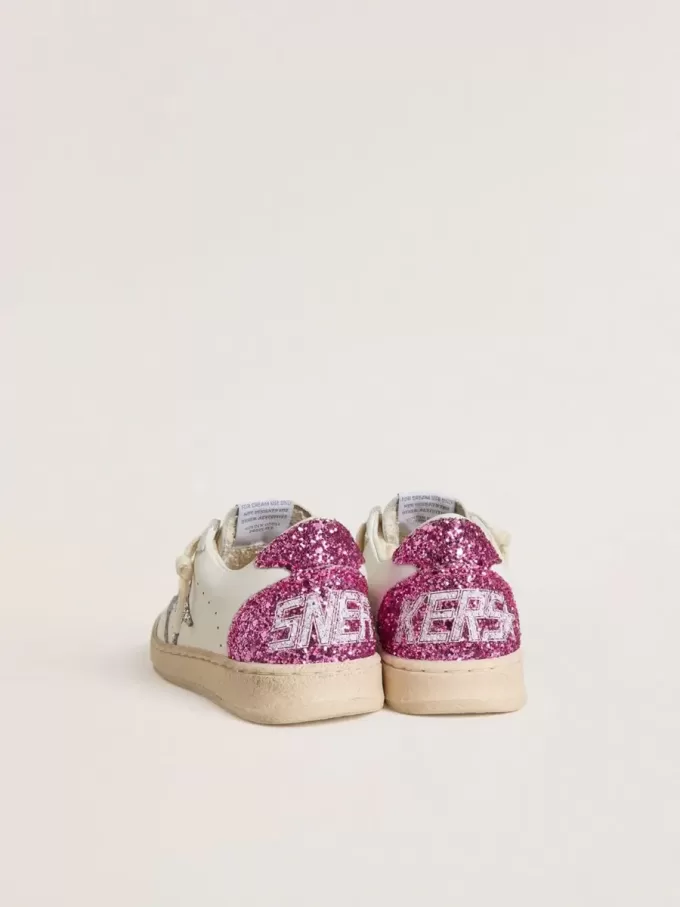 Junior Ball Star met zilveren glitterster en roze glitter hielstuk
