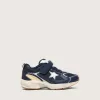 Junior Lightstar in blauw leer en mesh met grijze leren ster