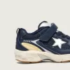 Junior Lightstar in blauw leer en mesh met grijze leren ster