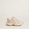Junior Lightstar in roze leer en mesh met roze leren ster