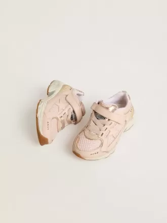 Junior Lightstar in roze leer en mesh met roze leren ster