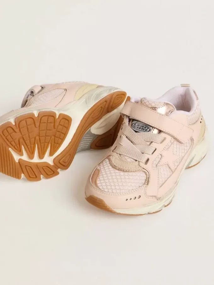 Junior Lightstar in roze leer en mesh met roze leren ster