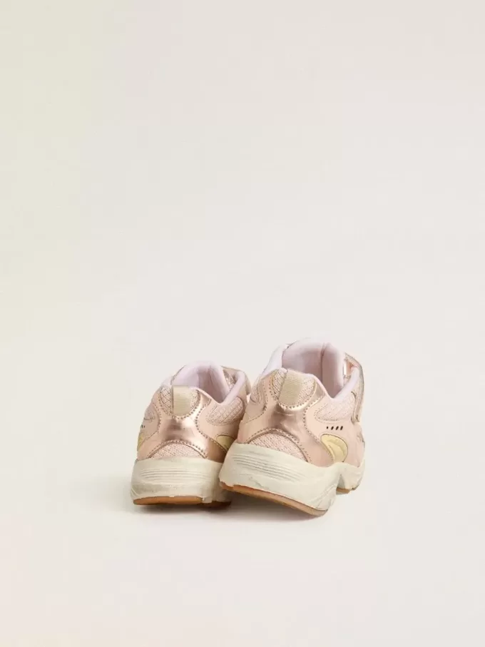Junior Lightstar in roze leer en mesh met roze leren ster
