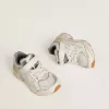 Junior Lightstar in wit leer en mesh met witte leren ster